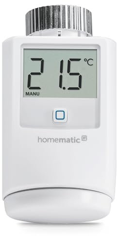 Homematic IP Smart Home Heizkörperthermostat, digitaler Thermostat Heizung, Heizungsthermostat, Steuerung per App, Alexa & Google Assistant, einfache Installation, Energie sparen, 140280A1
