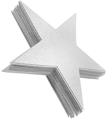 HONMEET 50blätter Pack Silber Glitzernde Stern-papierausschnitte Doppelseitig Für Kindergarten Wanddekoration Bastelarbeiten Kreatives Papier Diy Party Tischdeko