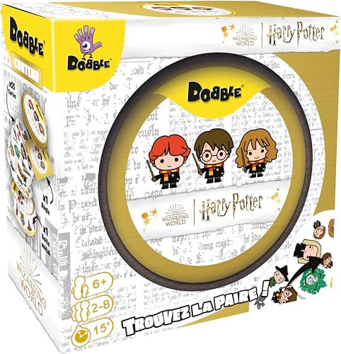 Asmodee - Dobble Harry Potter – Gesellschaftsspiele – Kartenspiele – Familien- und Kinderspiele ab 6 Jahren – 2 bis 8 Spieler – französische Version