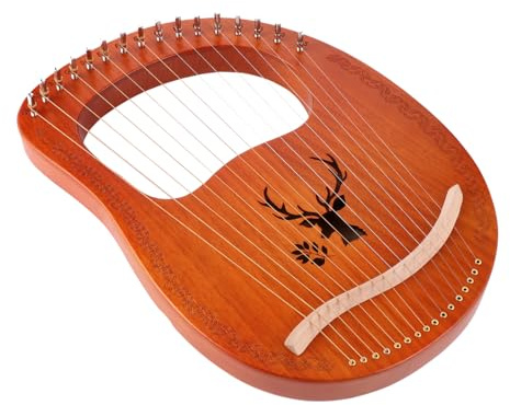 Toyvian Holzharfe Saiten Saiteninstrument mit Stimmschlüssel Massivholzharfe Lyre Harfe Musikinstrument für Anfänger