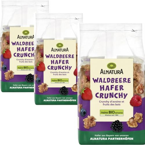 Alnatura Waldbeere Hafer Crunchy Cornflakes Cerealien 375 gramm x 3 STÜCK