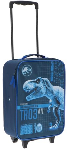 Undercover - Jurassic World Kinder Trolley - geräumiges Hauptfach - idealer Reisebegleiter - verstellbare und fixierbare Teleskopstange - Maße 46 x 32 x 16 cm