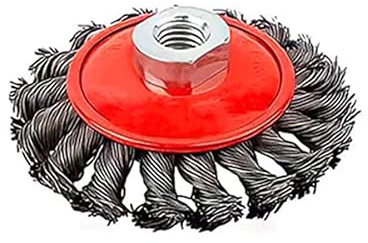Brosse de Désherbage pour Tondeuse à Gazon, Filetage de 10 mm, Rouge et Noir