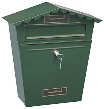 Letter Boxes for Outside Post Boxes Wall Mounted European Villa Home Wall-Mounted Outdoor Garden Waterproof Newspaper Box Simple American Country Field Letterbox, Green