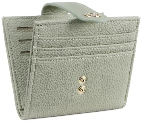BOSTANTEN Geldbörse für Damen, Slim Wallet Frauen Small RFID-Blocking Portemonnaie PU Leder Credit Card Holder mit Münzfach,Hellgrün