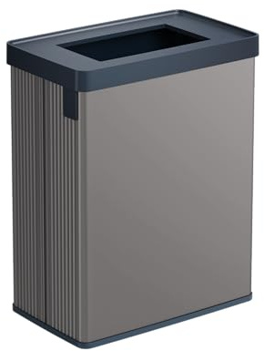 Curver Keter Verto - Cubo de basura de reciclaje con doble compartimento, diseño elegante, reciclable, ideal para baño, salón u oficina, capacidad 54 litros, gris perla
