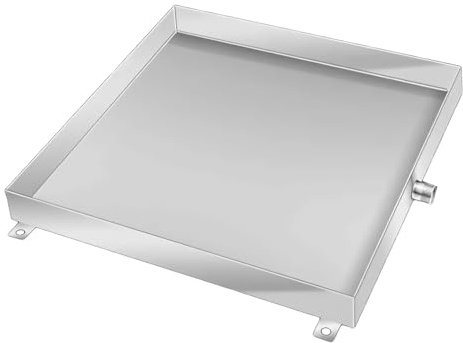 JINGSHIQIAOPL Auffangwanne für Klimaanlage, 50 × 50 cm, 60 X 60 cm, Abtropfschale der Klimaanlage, Quadratische Wasserschale der Klimaanlage mit Ablauf(600 x 600 mm/24'' x 24'')
