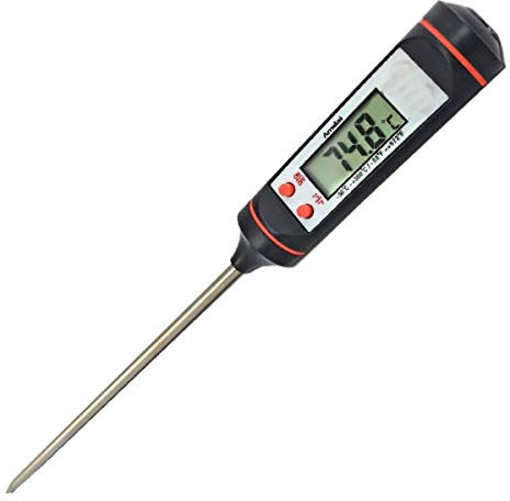 TERMOMETRO ALIMENTARE CON CALIBRAZIONE DIGITALE DA CUCINA E BARBECUE CON SONDA IN ACCIAIO INOX A PUNTA. IDEALE PER CARNI, LIQUIDI E USI VARI. SCALA -50° +300°C