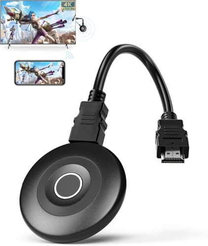 2026 Upgraded Wireless HDMI 4K Display Dongle Adapte - Miracast Dongle Support AirPlay DLNA, Kabellos Empfänger Streaming Video from Phone OS Android Laptop Pad DLNA Mac PC to HDTV Monitor Projector
