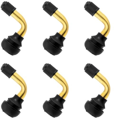 COYUN 6 Piezas Adaptador Válvula de Rueda, 90 Grados Extensiones de Válvulas, Sellado Duradero y Bueno, Adecuadas para Motocicletas, Vehículos Eléctricos, Scooters