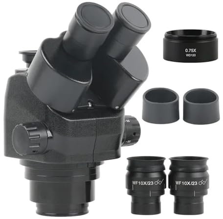 Mikroskop 3,75 x-55 x (0,75 x) Simul Brenn Parfokale Trinokular Stereo Mikroskop WF10X Einstellbare Okulare Große Tiefe von Feld 110mm Arbeit Abstand
