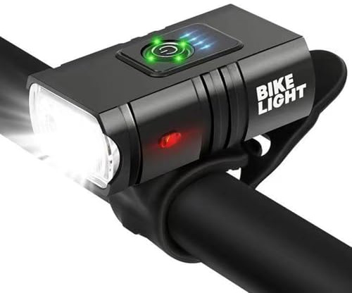 Hperu 1000 lúmenes Impermeables para Bicicleta Frontal, Faro de Bicicleta Recargable USB con 6 Modos de luz y Correa Ajustable para conducción Nocturna, diseño sin Deslizamiento
