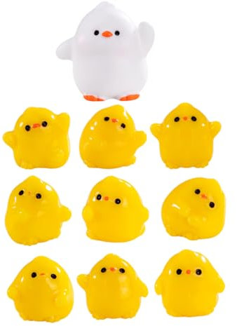 VICASKY 10stücke Miniatur Enten Dekorationen Aus Harz Winzige Mini-Enten-Ornamente Für Tischdekoration Sukkulenten Mikrolandschaften Minigärten Und Topfpflanzen