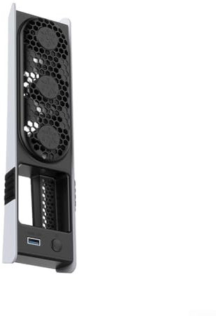 Ventilateur de refroidissement intelligemment conçu pour PS5 Slim avec lumières RVB et convivial trois options de vitesse via USB 3 0 (gris)