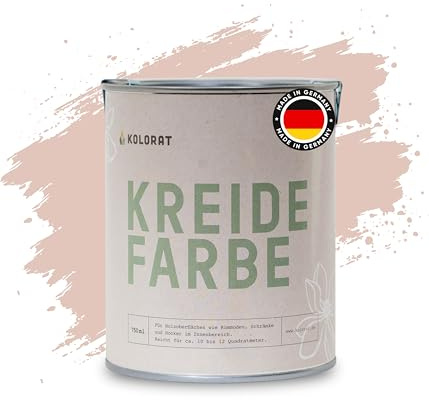 Kolorat® Kreidefarbe für Möbel Blush – 750ml – Lichtnelke Nr. 124 | Hochdeckend, matt, für Holzmöbel innen, umweltfreundlich, DIN EN 71-3 geprüft