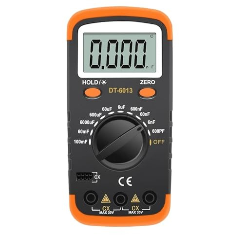 OUTFYT Capacimètre numérique Professionnel 6000 comptes Capacité de condensateur Compteur LCR Testeur 100000uF Condensateur Multimètre Haute précision,Précis et Rapide