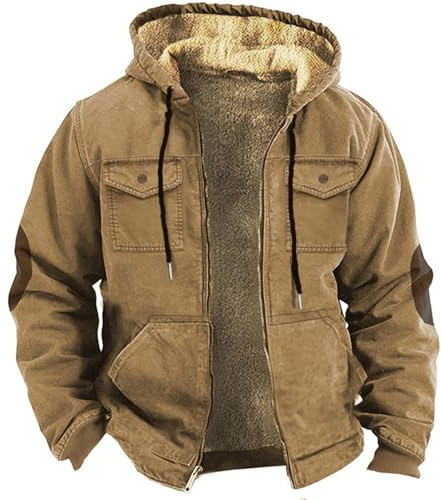Veste polaire homme à capuche chaude pour automne hiver avec poches manches longues confortable taille