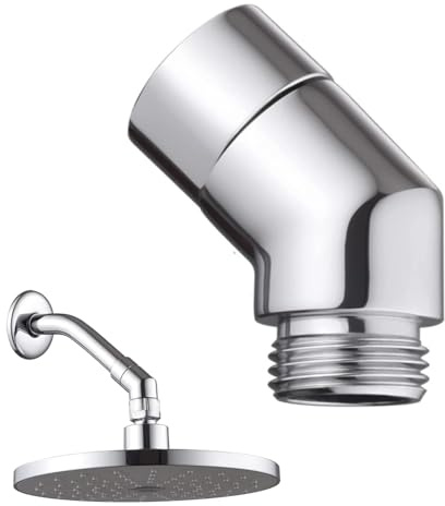 Handbrause Adapter 135 Grad,Duschkopf Verlängerung,1/2 Zoll,Duschschlauch Adapter,45Grad Winkel, für Handbrausen Wandbrausen, Silber