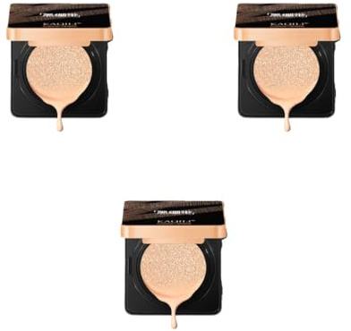 mophrati 3 pièces coussin d'air hydratant fond de teint couverture complète contrôle de l'huile éclaircir ton correcteur perméable à l'air dame cosmétiques, Blanc brillant