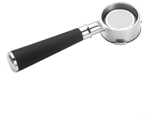 Porte-filtre sans fond à 3 oreilles de 58 mm avec panier filtrant et poignée ergonomique compatible avec Barsetto 2S, V1, M5300S, EM7200 et KF5700 Co (Noir)