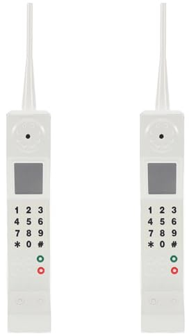 HOMSFOU Telefono Cordless Vintage in Mattoni 2 Pezzi Accessorio Decorativo per Soggiorno e Vetrina Stile Anni 90
