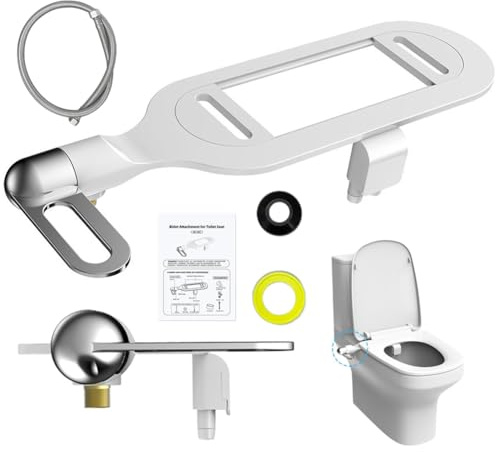 Bidet Sedile WC con doppio ugello, regolabile per lavaggio sanitario e femminile