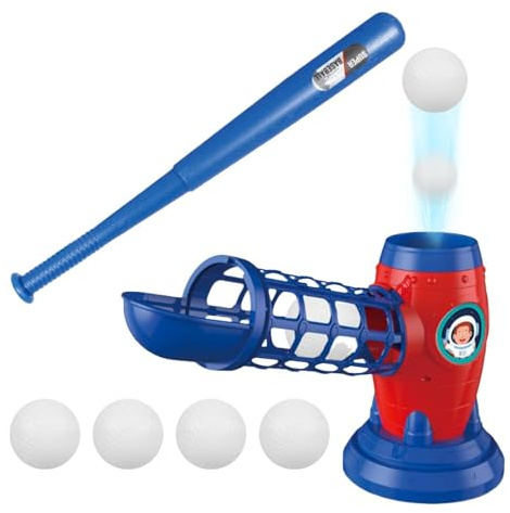 Youth Baseball Launch Machines - Baseball and Tennis Pitcher Set, Interactive Batting , Portable Sports Equipment, Easy Installation Design, Aid