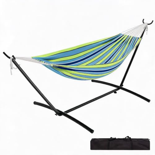 Hamac sur Pied, Capacité De Charge 225kg, Portable Et Pliable pour Jardin | pour 1-2 Personnes, Portable et Pliable pour Jardin, Terrasse ou Camping, Housse de Transport Incluse