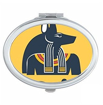 DIYthinker Das alte Ägypten Abstrakte dekorative Muster-Opfer Anubis Auge Dekoration Kunst-Muster Oval Compact Make-up Taschenspiegel Tragbare Nette kleine Handspiegel