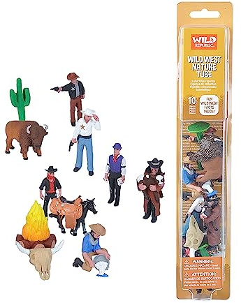 Wild Republic Nature Tub, vilda västar, tio stycken med djurfigurer, vilda västar, små presenter för barn, leksaker för utomhusbruk, pedagogiskt värdefulla leksaker, utomhusleksaker