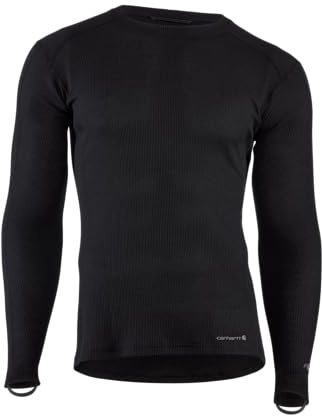 Carhartt Men's MBL113 Base Force® Midweight Base Layer Classic Crew - 2X-Large Tall - Black