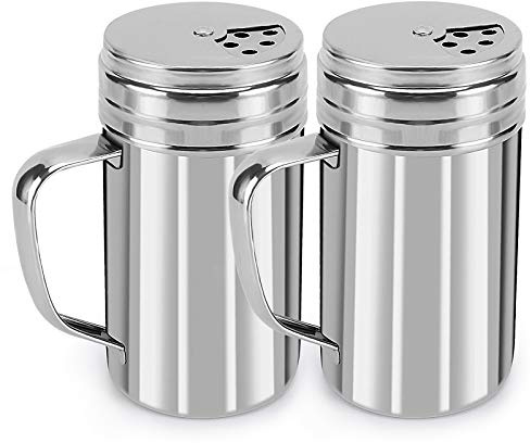 Accmor 13oz Salt and Pepper Shakers with Adjustable Pour Holes, Stainless Steel Dredge Shaker, Seasoning Spice Shakers for Salt Pepper Cinnamon Sugar Flour