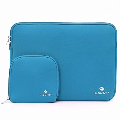 Funda para portátil con Bolsa de Accesorios pequeña, Compatible con Surface, Chromebook y computadora portátil, Funda Protectora Interior de Felpa Suave Altamente Repelente al Agua (Verde Azulado)