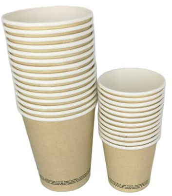 Mr Enseignes Lot de 300 gobelets jetables 24 cl en carton kraft recyclable pour boissons froides et chaudes - Idéal en entreprises, vente à emporter, ou anniversaires