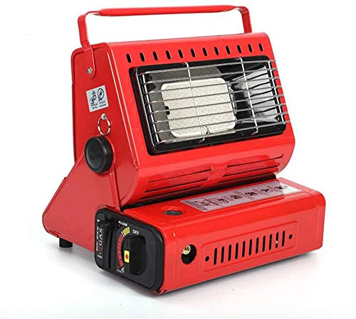LGWG Portable Gas Heater 1.3kW Butane Gas Heater Portable Gas Heater Camping Camping Heating Stove Gas,Portable Lightweight Camping for Camping Caravan Tent Fishing-Red