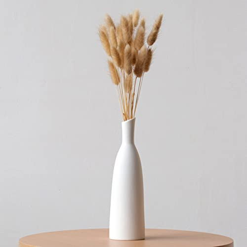 Cutfouwe Vase Schmal Keramikvase Deko Vase Weiß Blumenvase Modern Für Eine Einstilige Blume/Trockenblumen,Moderne Dekorative Vase Für Wohnzimmer, Küche, Tisch, Hochzeit Oder Als Geschenk,Weiß,A