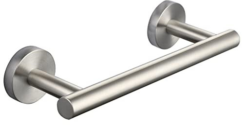 Tecmolog Toallero de Barra Pared Acero Inoxidable 23 cm Soporte Toallas con Taladro Níquel Cepillado, SBH242NA-2