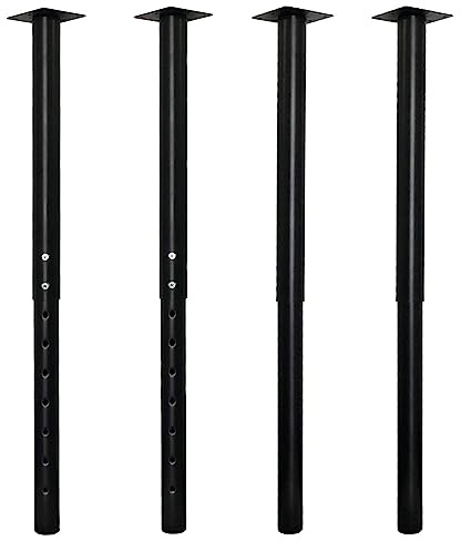 Jahof Gambe Regolabili per Tavolo, 55-90 cm, Gambe per Mobili in Metallo, Ø50/45 mm, Piedini per Tavolini, Scrivania, Camper, Bancone da Bar, Kit di 4 (Nero)