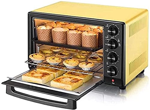 CAZARU Horno eléctrico de sobremesa 32L Horno eléctrico con Control de Temperatura de precisión 0-230 °C y 0-60 min Temporización 1600W Aire Caliente multifunción de Tres Capas