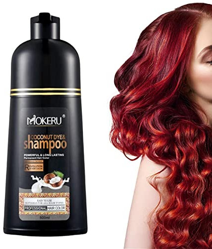 Sofortiges Weinrotes Farbstoff-Shampoo, Pflanzliche Natürliche Inhaltsstoffe, Kokosnussöl, Bio-Haarfärbemittel, 100 Weinrote Deckkraft, Schnelles Färben, Lang Anhaltendes Farbshampoo, Unisex, 500 Ml