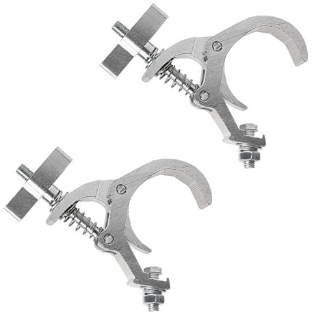 2Pack Clamps for Lights Stage Lighting Accessories, Lighting C Clamp Dj Light Pole Clamp Truss Clamp, 40-60mm Half Coupler Hanging Bracket Stage Lighting Clamp Par Light Hook Clamps for Truss