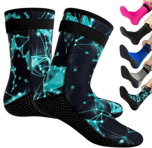 Tyuodna 3mm Neoprensocken,Rutschfeste Tauchsocken für Erwachsene Damen Herren,Wasserdichte Dicke Schwimmsocken,zum Schnorcheln,Schwimmen