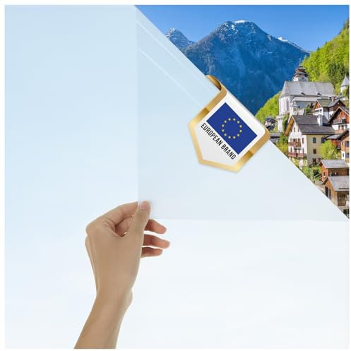 Blumtal Fensterfolie 30x200cm blickdicht & statisch haftend + Rakel - zuschneidbare Sichtschutzfolie Fenster + UV-Schutz - Milchglasfolie selbstklebend Fenster - Folie Fenster Sichtschutz Frosted-Look