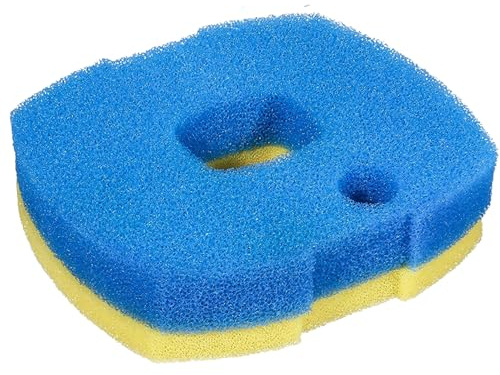 Qzbhct Teichfilter-Pads, grober und feiner Schwamm für Druckteichfilter, Schaumstoff, Koi-Fische, Ersatzpumpe, 950/1370 GPH, blaue und gelbe Filter, 2 Stück