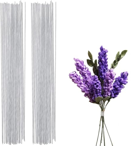 POPOYU 100P dunkelgrüner Blumendraht, Papierwickeldraht für Blumenkunst und Blumenarrangements, flexibler Schaufeldraht, Kranzbinden, Weihnachtskranzdraht