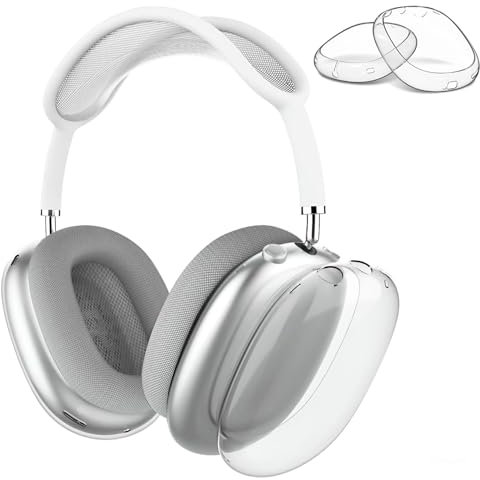 Case Cover for AirPods Max Headphones by MMOBIEL – Clear Soft TPU Ear Cups – Anti-Scratch Protective Case Cover - Clear