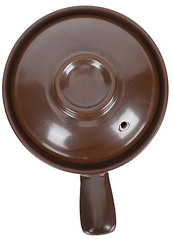 HOLIDYOYO Cazuela De Barro 950 Ml Asa Lateral y Tapa Ventilada, Utensilios De Cocina De Arcilla Cerámica Resistente Al Calor Para Guisar, Cocinar Arroz, Sopas y Fideos El Hogar