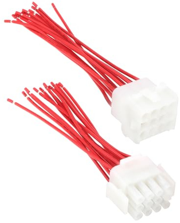 VGOL 2 Pezzi 12 Pin 18 AWG Molex Connettore Elettrico Spina Maschio Femmina Set Con Trecce Per Audio Domestico Audio Per Auto Moto ATV Barca Camion Rimorchio (lunghezza Cavo 5 Pollici)
