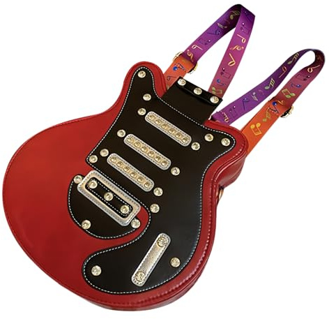 Harness Bag - Eleganter Schulterrucksack für Gitarrentasche | Leichtes Reisentagspaket mit Reißverschluss | TRENDY Stromversorgungsniveau für den Außenbereich, rot, riferimento alla descrizione