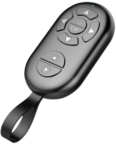 Telecomando wireless per fotocamera, clicker per girare le pagine con zoom/interruttore per e-book, app, scorrimento, video, colore nero